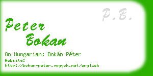 peter bokan business card